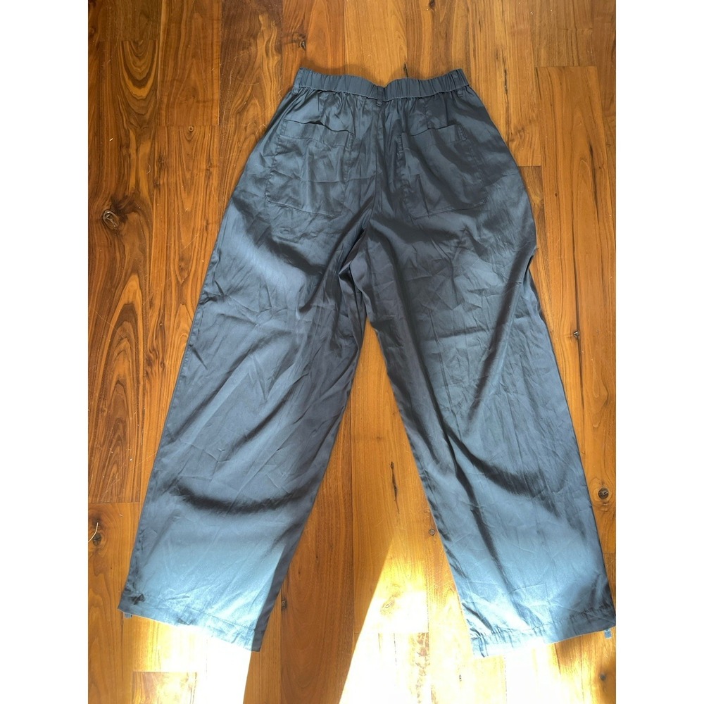 Uniqlo U Easy Gathered Pants Dark Gray Wide Leg Lyocell Blend 484034 Womens S - Picture 5 of 6